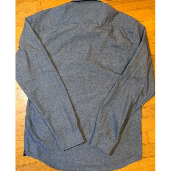 Men's Craft And Flow Button Down Flip Cuff Long Sleeve Shirt Blue Size XL EUC - Picture 9 of 10